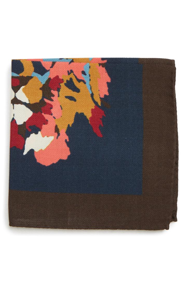 Men's Bonobos Lion Print Wool Blend Pocket Square