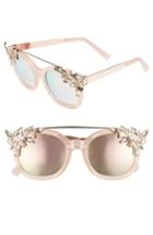 Women's Leith 51mm Crystal Embellished Square Sunglasses - Pink/ Gold