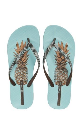 Women's Ipanema Ana Pine Print Flip Flop M - Blue/green