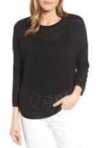 Women's Caslon Shirttail Hem Knit Pullover - Black