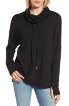 Women's Caslon Off-duty Funnel Neck Sweatshirt - Black