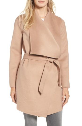 Women's Cole Haan Signature Double Face Wool Blend Wrap Coat - Brown