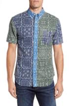 Men's Reyn Spooner Lahaina Colorblock Regular Fit Sport Shirt, Size - Blue
