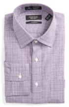 Men's Nordstrom Men's Shop Smartcare(tm) Classic Fit Plaid Dress Shirt .5 33 - Purple