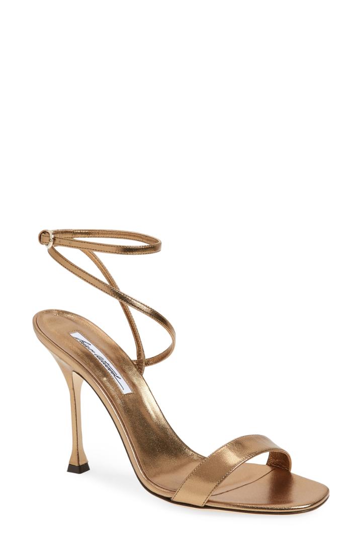 Women's Brian Atwood Sienna Ankle Strap Sandal .5us / 36.5eu - Metallic