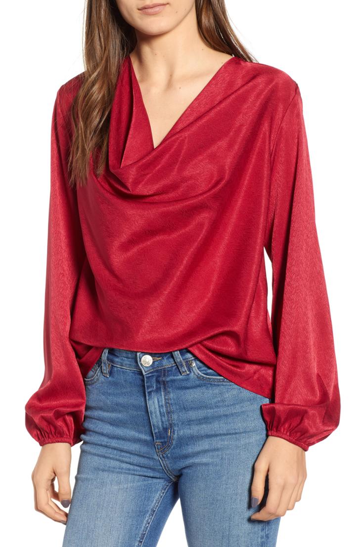 Women's The Fifth Label Lotti Cowl Neck Top, Size - Red