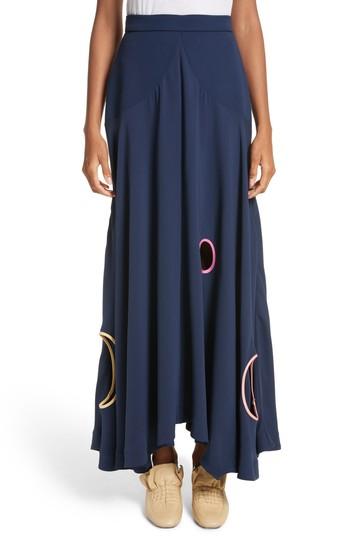 Women's Roksanda Carson Silk Skirt Us / 10 Uk - Blue