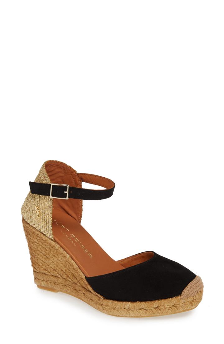 Women's Kurt Geiger London Monty Espadrille Wedge M - Black