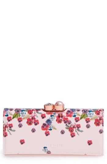 Women's Ted Baker London Scatter Pansy Leather Matinee Wallet -