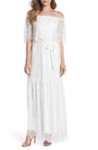 Women's Charles Henry Off The Shoulder Popover Maxi Dress - White
