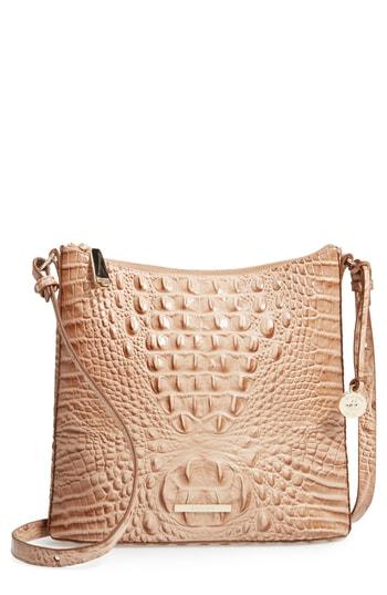 Brahmin Katie Croc Embossed Leather Crossbody Bag - Beige