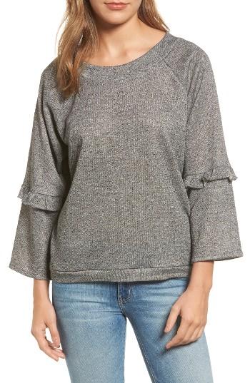 Women's Caslon Ruffle Trim Bell Sleeve Sweateshirt