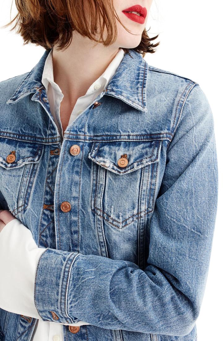 Women's J.crew Classic Denim Jacket - Blue