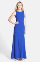 Women's Dessy Collection Crepe Trumpet Gown - Blue