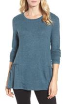 Women's Caslon Cozy Back Peplum Top, Size - Blue/green