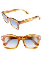 Women's Tom Ford 'greta' 50mm Sunglasses - Yellow/ Other/ Gradient Blue