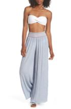 Women's Elan Smocked Waist Cover-up Pants - Blue