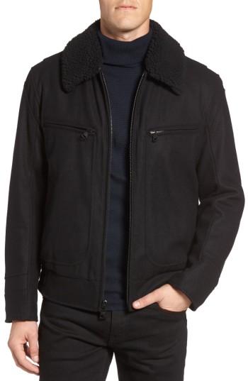 Men's Marc New York Concord Faux Shearling Aviator Jacket - Black