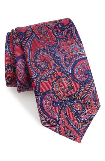 Men's Nordstrom Men's Shop Avalon Paisley Silk Tie, Size X-long - Red