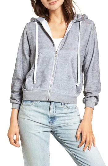 Women's Wildfox Regan Feminist Hero Zip Hoodie - Grey