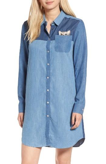 Women's Paul & Joe Sister Kitty Chambray Shirtdress Us / 34 Fr - Blue