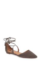 Women's Halogen Oliver Ankle Wrap Flat M - Grey