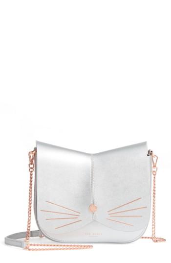 Ted Baker London Kittii Cat Leather Crossbody Bag - Metallic