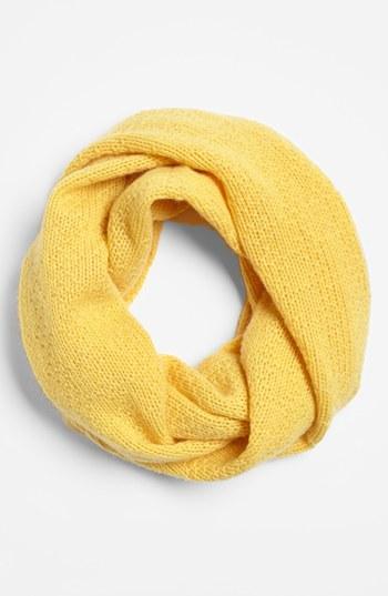 Nordstrom Pointelle Knit Cashmere Infinity Scarf Womens Yellow One Size