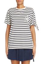 Women's J.w.anderson Breton Stripe Knot Sleeve Tee - Ivory