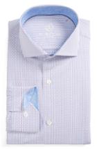 Men's Bugatchi Trim Fit Check Dress Shirt - White