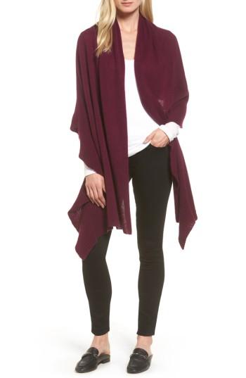 Women's Nordstrom Cashmere Ruffle Wrap, Size - Purple