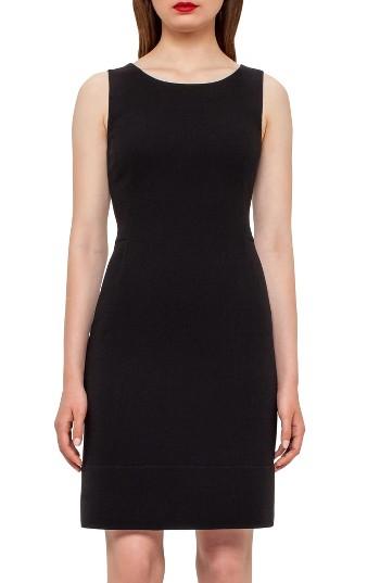 Women's Akris Double Face Wool Blend Dress - Black