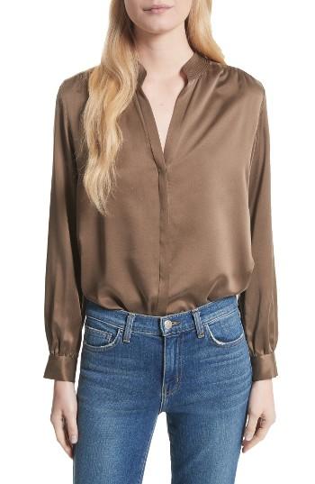 Women's L'agence Bianca Silk Blouse - Brown