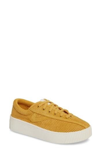 Women's Tretorn Bold Perforated Platform Sneaker .5 M - Yellow