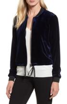 Women's Nvlt Velvet Bomber Jacket - Blue