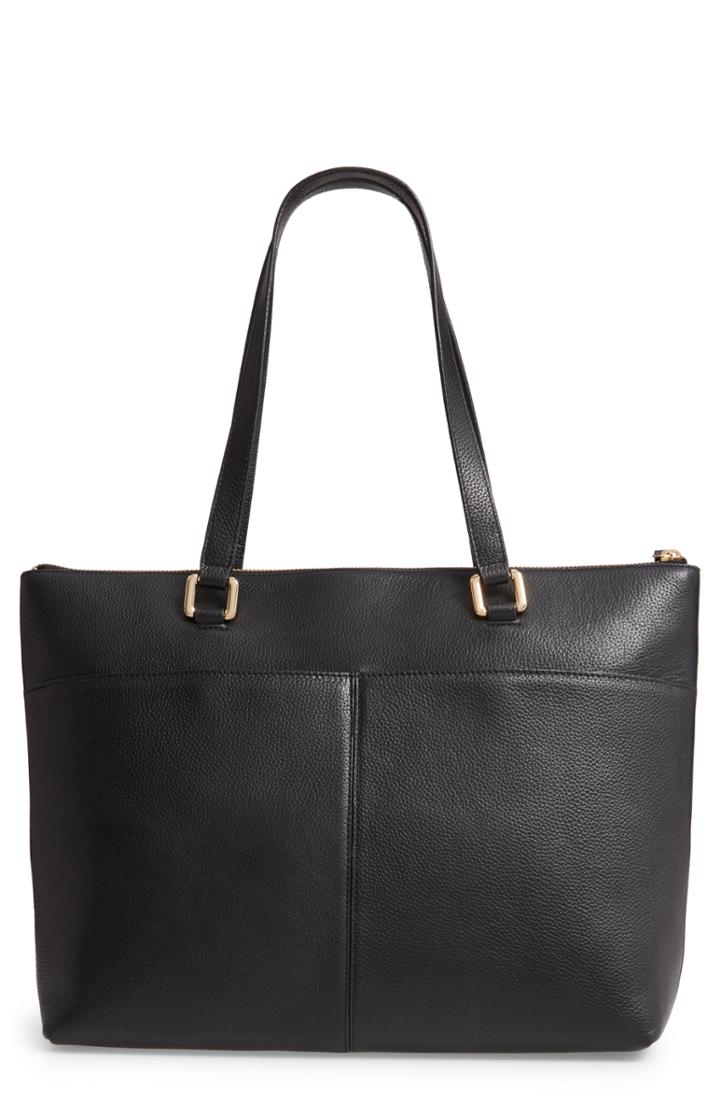 Nordstrom Lexa Pebbled Leather Tote - Black