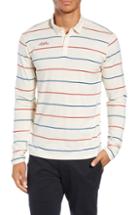 Men's Hurley Channels Striped Long Sleeve Polo, Size - Beige