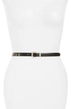 Women's Valentino Garavani Rockstud Skinny Calfskin Leather Belt - Nero