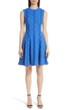 Women's Lela Rose Wave Lace Trim Dress - Blue