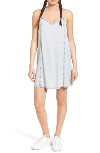 Women's Bp. Acid Washed Slipdress, Size - Blue