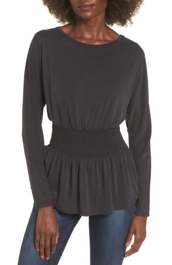 Women's Soprano Cupro Smocked Waist Top - Grey