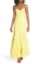 Women's Fame And Partners Lara Lace-up Georgette Gown - Yellow