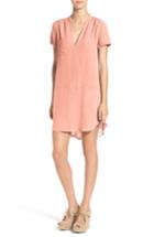 Women's Split Neck Shift Dress - Pink