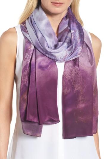 Women's Nordstrom Ocean Ombre Silk Wrap, Size - Purple