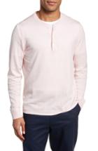 Men's Nordstrom Men's Shop Long Sleeve Cotton & Linen Blend Henley - Pink