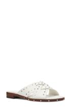 Women's Nine West Clermont Studded Slide Sandal .5 M - White