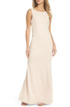Women's Lulus Drape Back Trumpet Gown - Pink