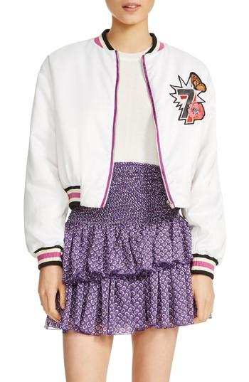 Women's Maje Bloomy Varsity Jacket - White