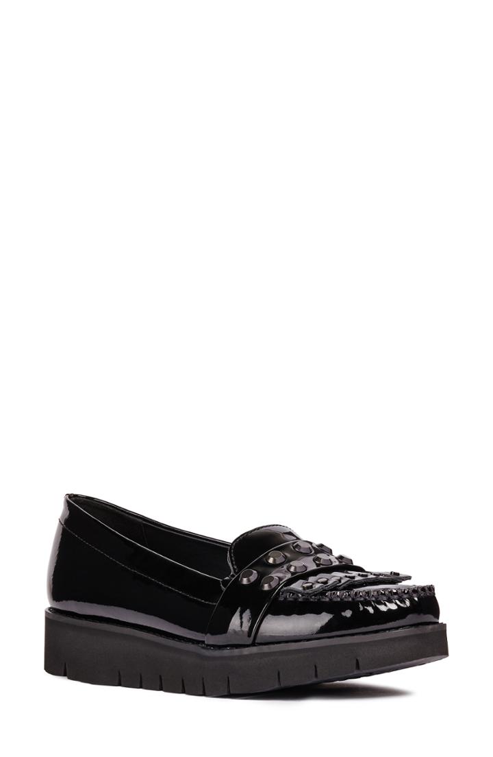 Women's Geox Blenda Studded Kiltie Loafer .5us / 36.5eu - Black