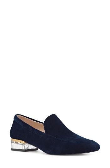 Women's Nine West Umissit Clear Heel Loafer M - Blue